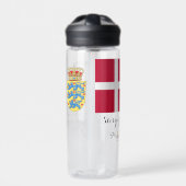 DÄNEMARK - mit Monogramm, Fun Text, dänische Flagg Trinkflasche (Vorderseite)