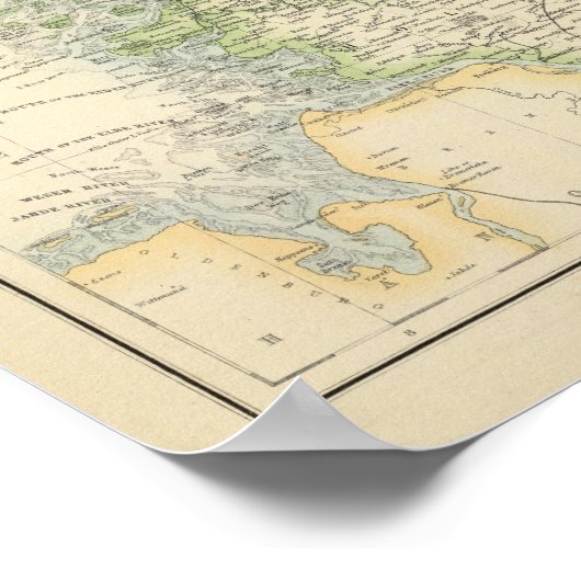 Dänemark mit Schleswig und Holstein Poster (Ecke)