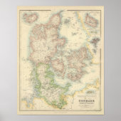 Dänemark mit Schleswig und Holstein Poster (Vorne)