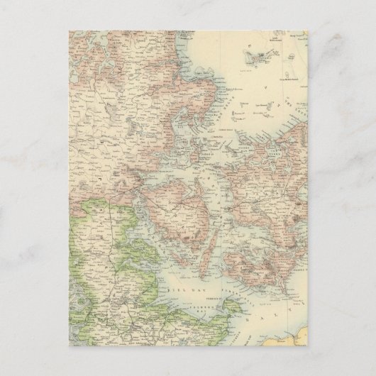 Dänemark mit Schleswig und Holstein Postkarte (Vorderseite)