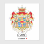 Dänemark National Coat of Arms Patriotic Aufkleber (Blatt)