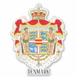 Dänemark National Coat of Arms Patriotic Aufkleber