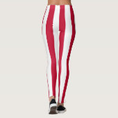 Dänemark Nationale Flaggenfarben vertikal gestreif Leggings (Rückseite)