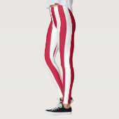 Dänemark Nationale Flaggenfarben vertikal gestreif Leggings (Links)