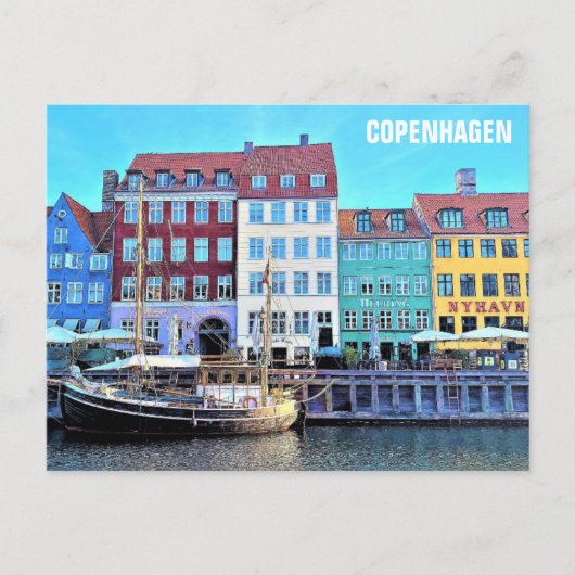 Dänemark Nyhavn Travel Foto Postkarte (Vorderseite)