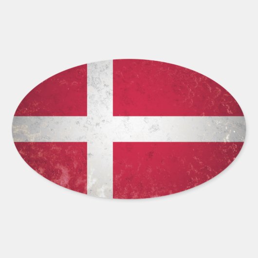 Dänemark Ovaler Aufkleber (Vorderseite)