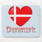 Dänemark Pop Art Heart Flag Mousepad (Vorne)
