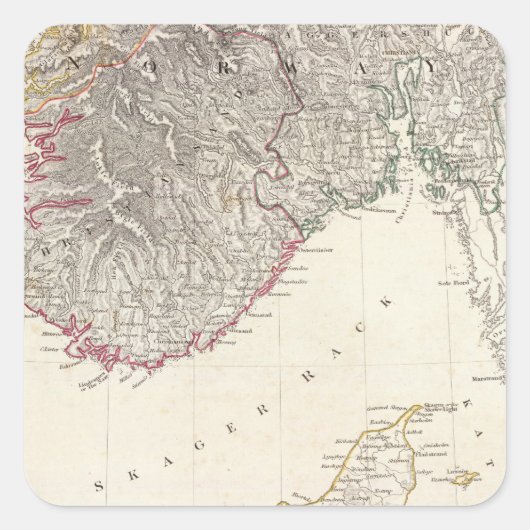 Dänemark, Punkt Norwegen Quadratischer Aufkleber (Vorderseite)