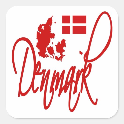 Dänemark Quadratischer Aufkleber (Vorderseite)