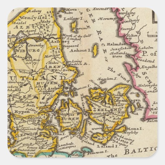 Dänemark Quadratischer Aufkleber (Vorderseite)