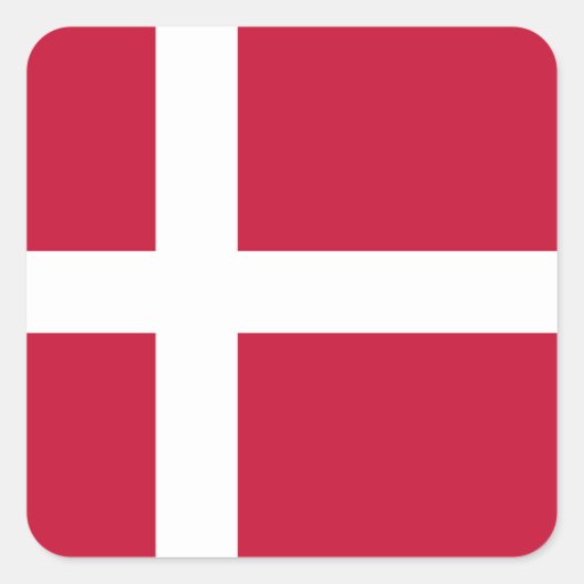Dänemark Quadratischer Aufkleber (Vorderseite)
