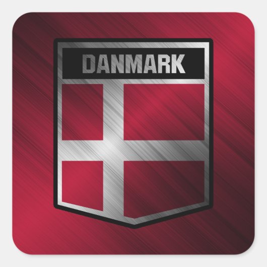 Dänemark Quadratischer Aufkleber (Vorderseite)