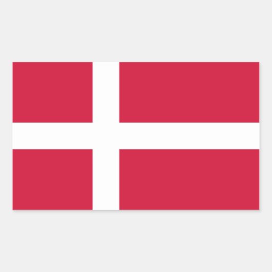 DÄNEMARK RECHTECKIGER AUFKLEBER (Vorderseite)