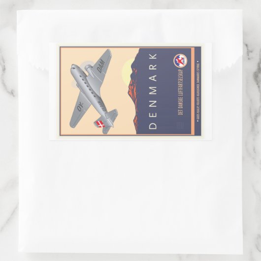 Dänemark Rechteckiger Aufkleber (Tasche)