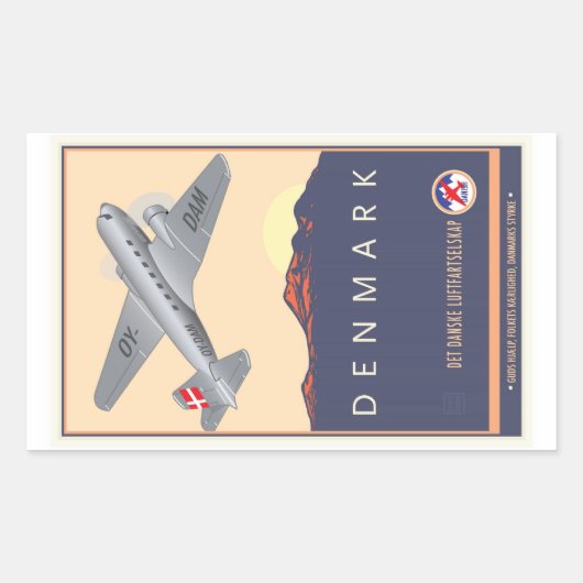 Dänemark Rechteckiger Aufkleber (Vorderseite)