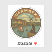Dänemark Reise Vintage Aufkleber (Blatt)