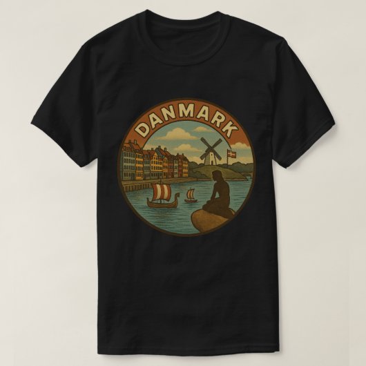 Dänemark Reise Vintage T-Shirt (Design vorne)