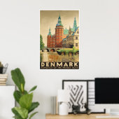 Dänemark Reiseplakat Retro Dänischer Kunstdruck Poster (Heimbüro)