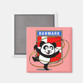 Dänemark Rhythmic Gymnastics Panda Magnet (Vorderseite/Rückseite)
