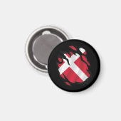 Dänemark Rippfahne Magnet (Vorderseite/Rückseite)