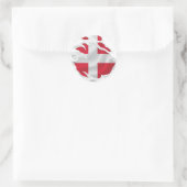 Dänemark Rippfahne Runder Aufkleber (Tasche)