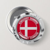 Dänemark Runde Emblem Button (Vorne & Hinten)