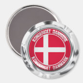 Dänemark Runde Emblem Magnet (Vorderseite/Rückseite)