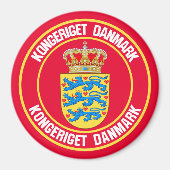 Dänemark Runde Emblem Magnet (Vorne)