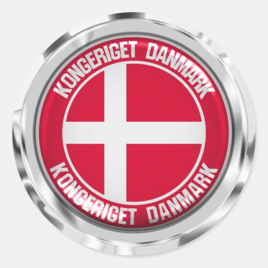 Dänemark Runde Emblem Runder Aufkleber (Vorderseite)