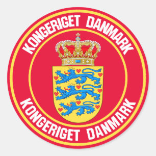 Dänemark Runde Emblem Runder Aufkleber