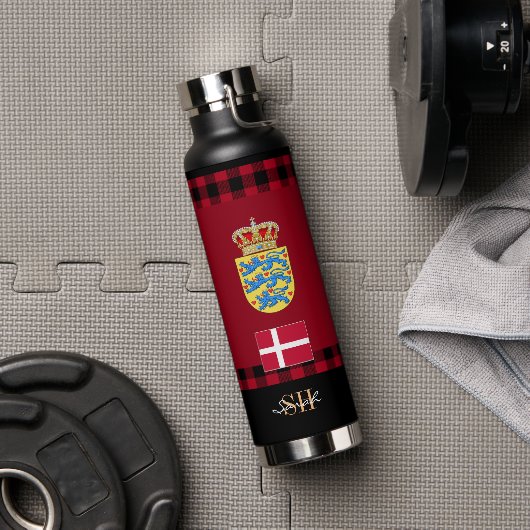 Dänemark Rustikales Vakuum isoliert, dänische Flag Trinkflasche (Fitnessstudio)
