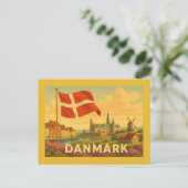 Dänemark Schloss Windmühle Postkarte (Stehend Vorderseite)