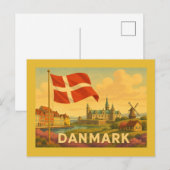 Dänemark Schloss Windmühle Postkarte (Vorne/Hinten)
