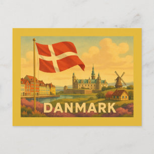 Dänemark Schloss Windmühle Postkarte