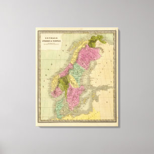Dänemark, Schweden und Norwegen Leinwanddruck