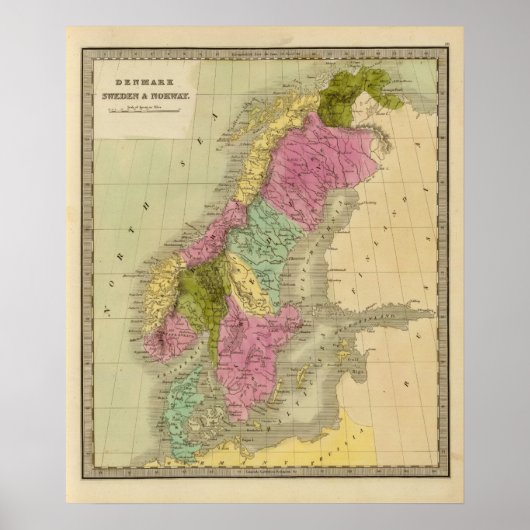 Dänemark, Schweden und Norwegen Poster (Vorne)