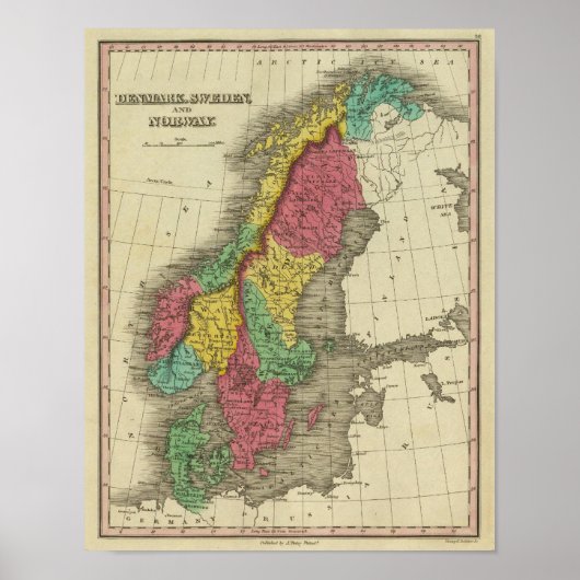 Dänemark, Schweden und Norwegen Poster (Vorne)