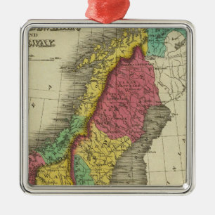 Dänemark, Schweden und Norwegen Silbernes Ornament