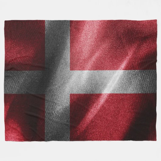 Dänemark - Seidenflagge Fleecedecke (Vorderseite (Horizontal))