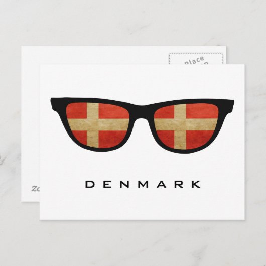 Dänemark Shades Custom Text & Color Postcard Postkarte (Vorne/Hinten)