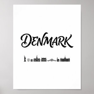 Dänemark Skyline Reise Urlaub Outfits Poster