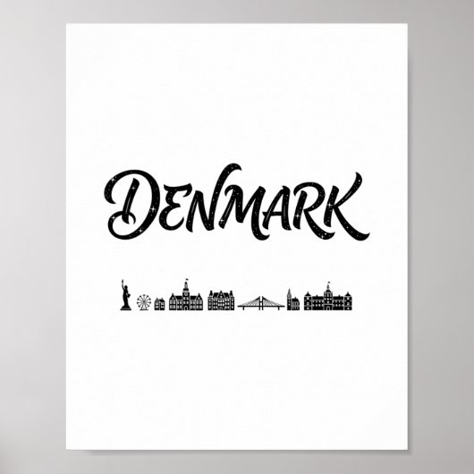 Dänemark Skyline Reise Urlaub Outfits Poster (Vorne)