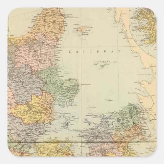 Dänemark, Sleswig, Holstein Quadratischer Aufkleber (Vorderseite)