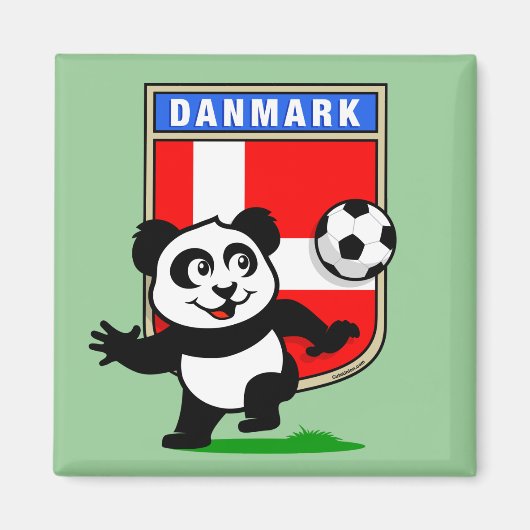 Dänemark Soccer Panda Magnet (Vorne)
