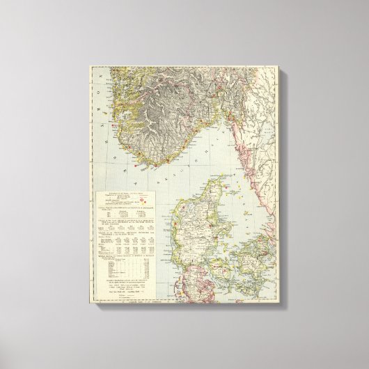 Dänemark, Südnorwegen Leinwanddruck (Vorderseite)