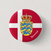 Dänemark-Taste, patriotische dänische Flaggenmode Button (Vorderseite)