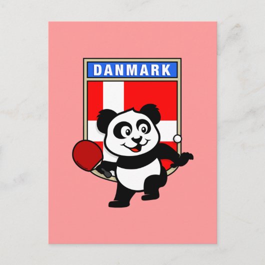 Dänemark Tischtennis Panda Postkarte (Vorderseite)