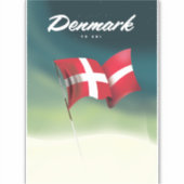 Dänemark "To ski" Reiseplakat Aufkleber (Vorderseite)
