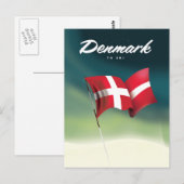 Dänemark "To ski" Reiseplakat Postkarte (Vorne/Hinten)