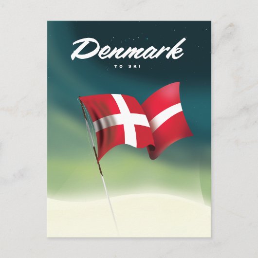 Dänemark "To ski" Reiseplakat Postkarte (Vorderseite)